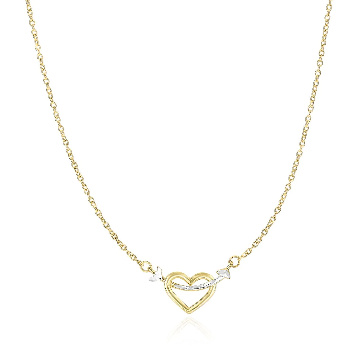 14k Two-Tone Gold Necklace with Interlaced Heart and Arrow Charmrx53365-18-rx53365-18