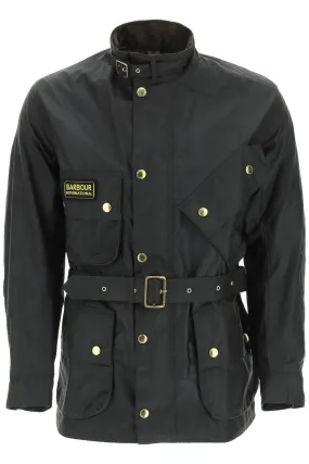 Barbour Logo Embroidered Belted Jacket