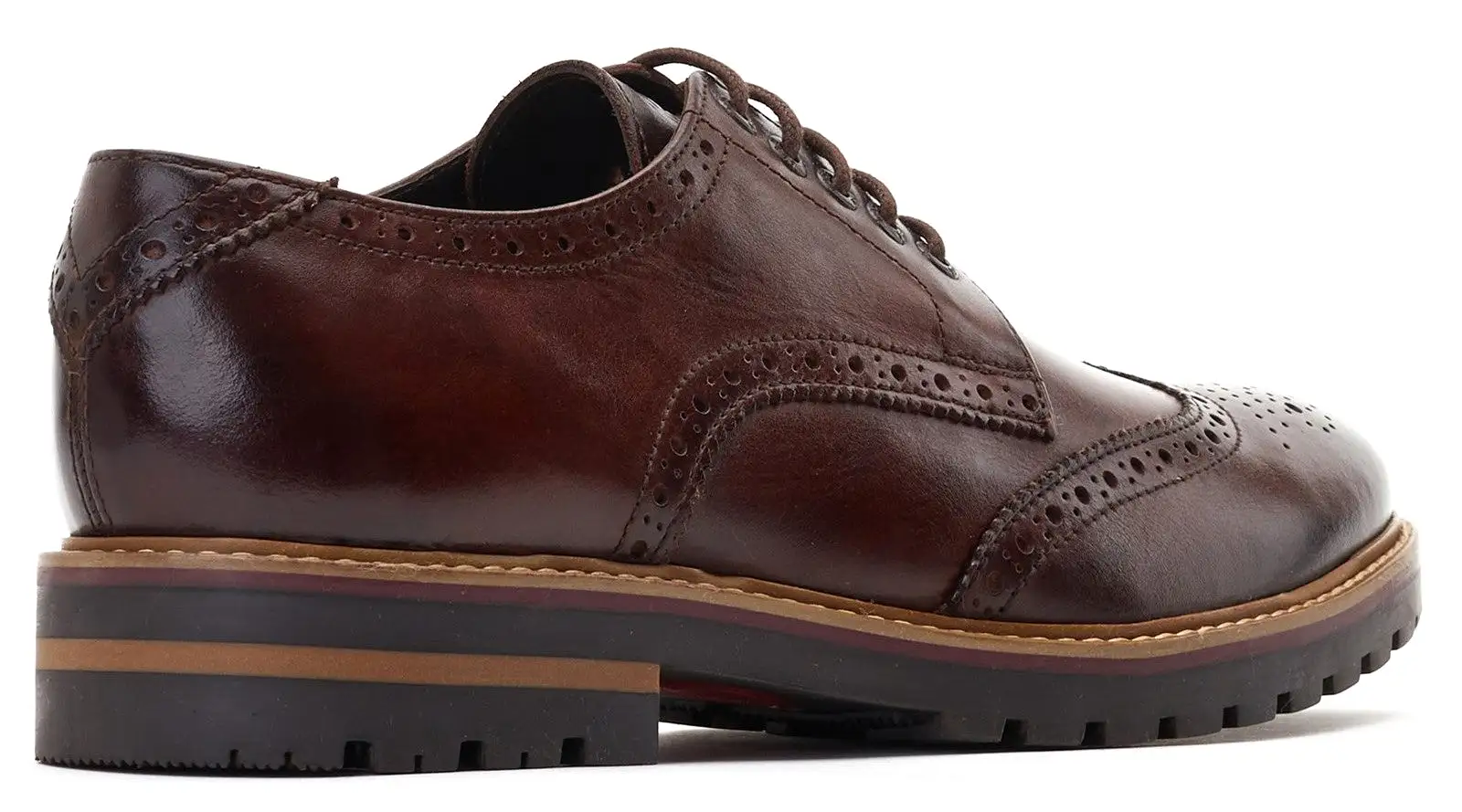 Base London Gibbs Washed Mens Leather Lace Up Brogue