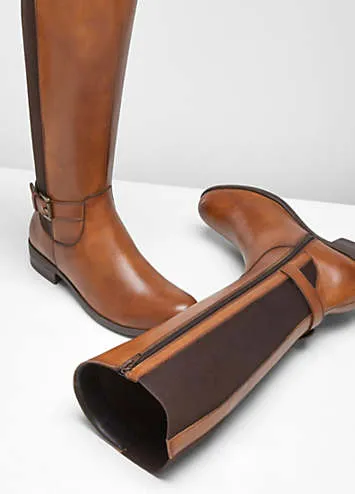 bonprix Elasticated Leather Boots | Grattan