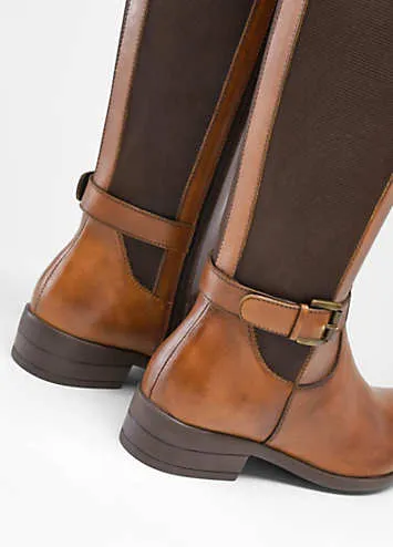 bonprix Elasticated Leather Boots | Grattan