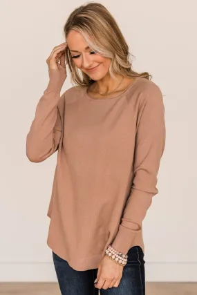 Butter Me Up Knit Sweater- Light Mocha