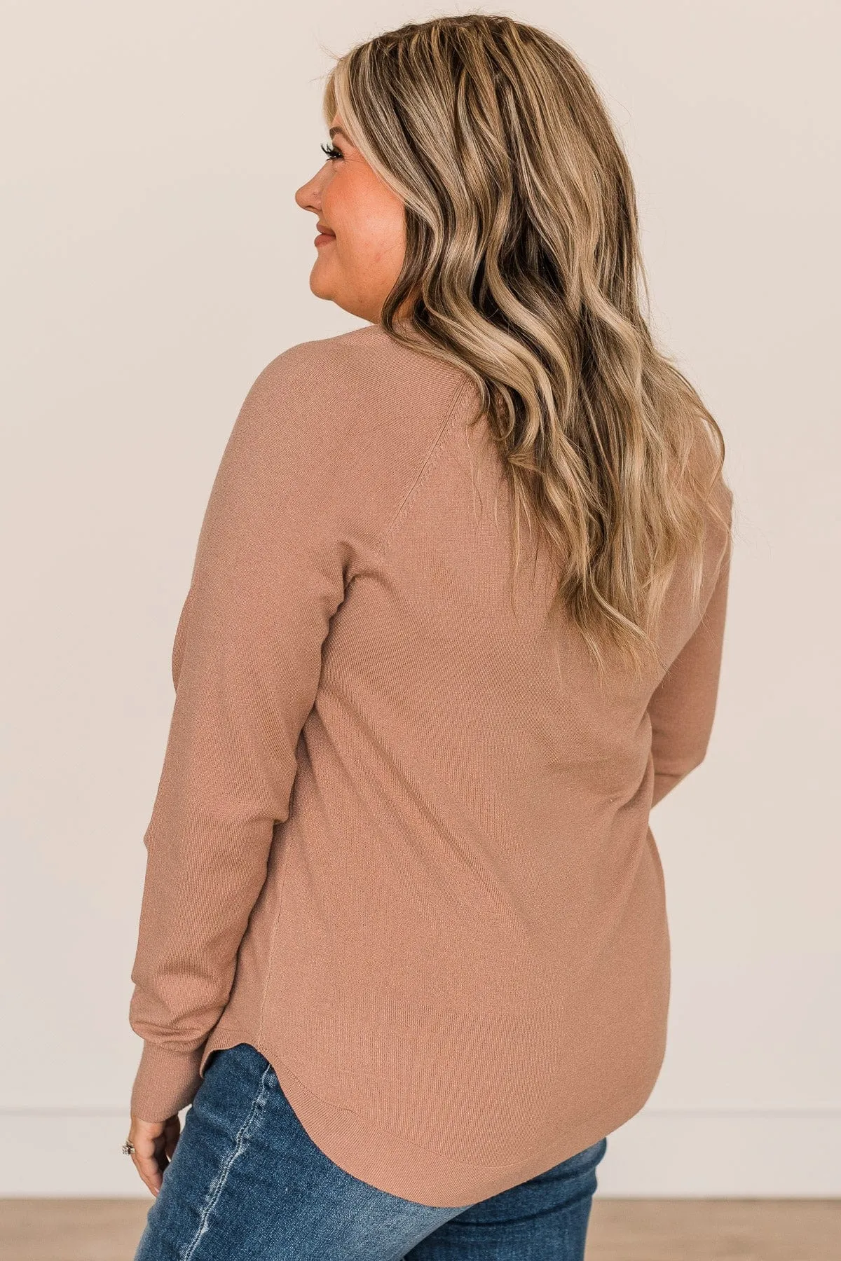 Butter Me Up Knit Sweater- Light Mocha