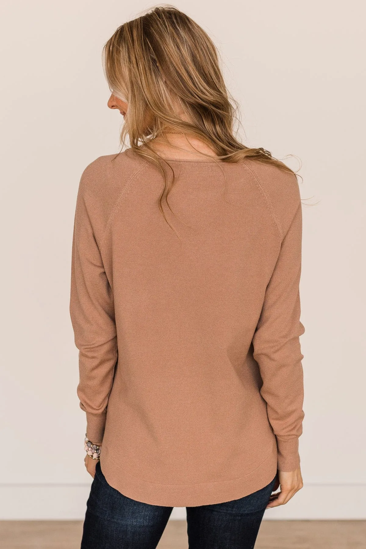 Butter Me Up Knit Sweater- Light Mocha