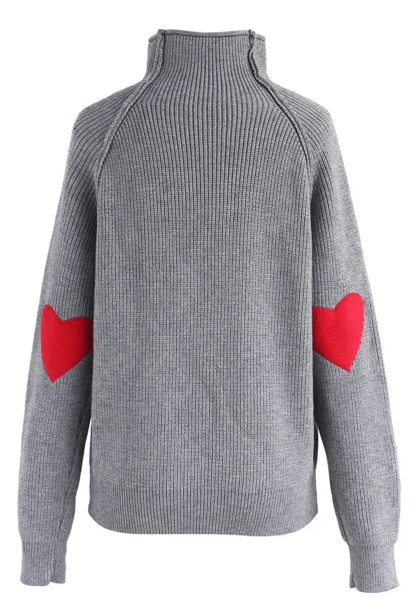 Chicwish  |Heart and Soul Patched Knit Sweater