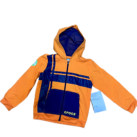 Children's Crocs Windwear Hooded  Nylon Jacket - Size 5 Orange/Navy