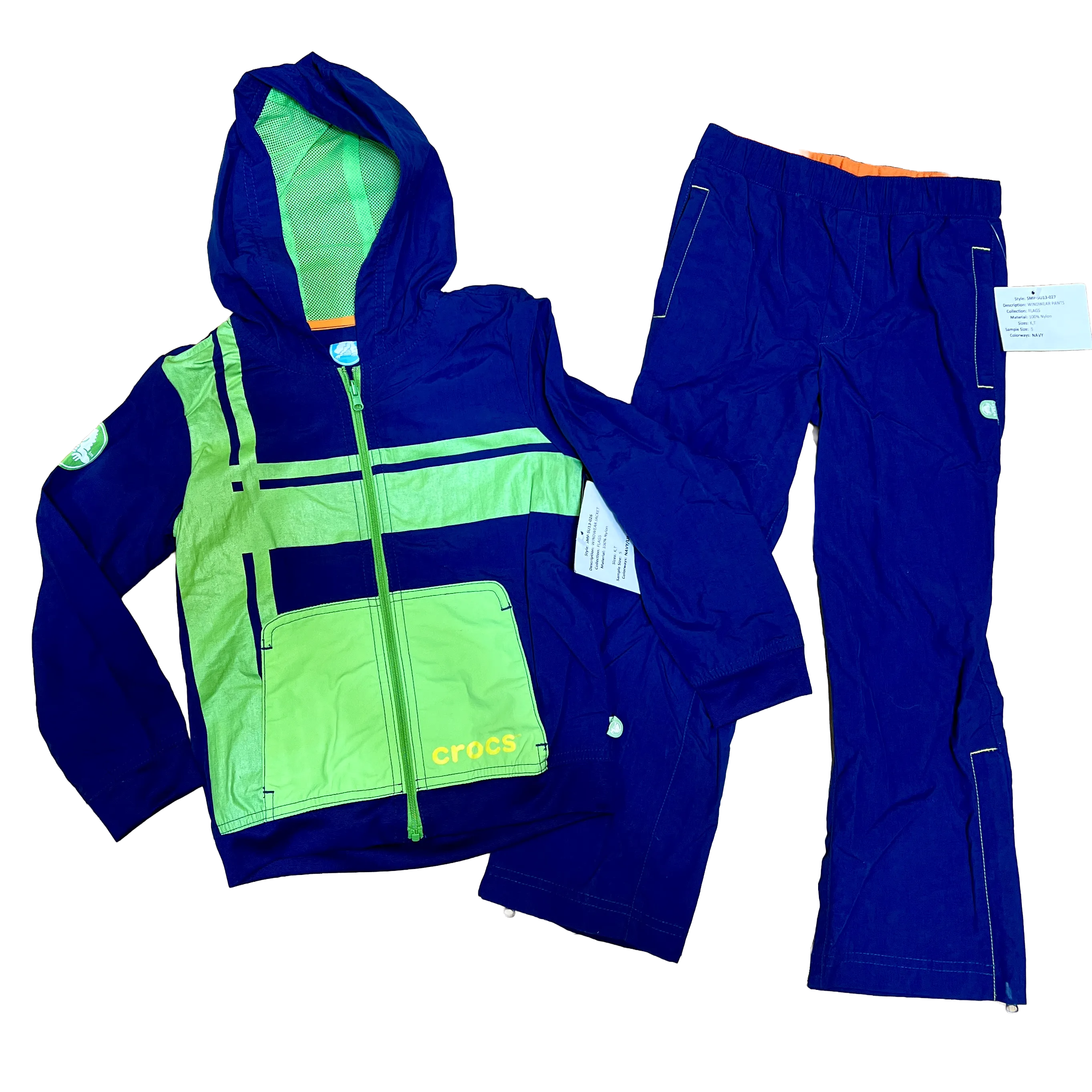 Children's •Crocs•  Nylon Windwear Hooded Jacket and Pant Set Navy - Size 5