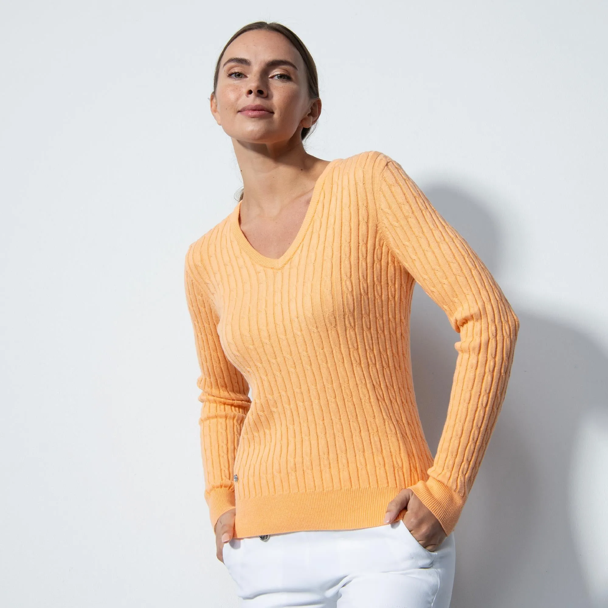 Daily Sports Madelene Ladies Knitted Sweater Kumquat