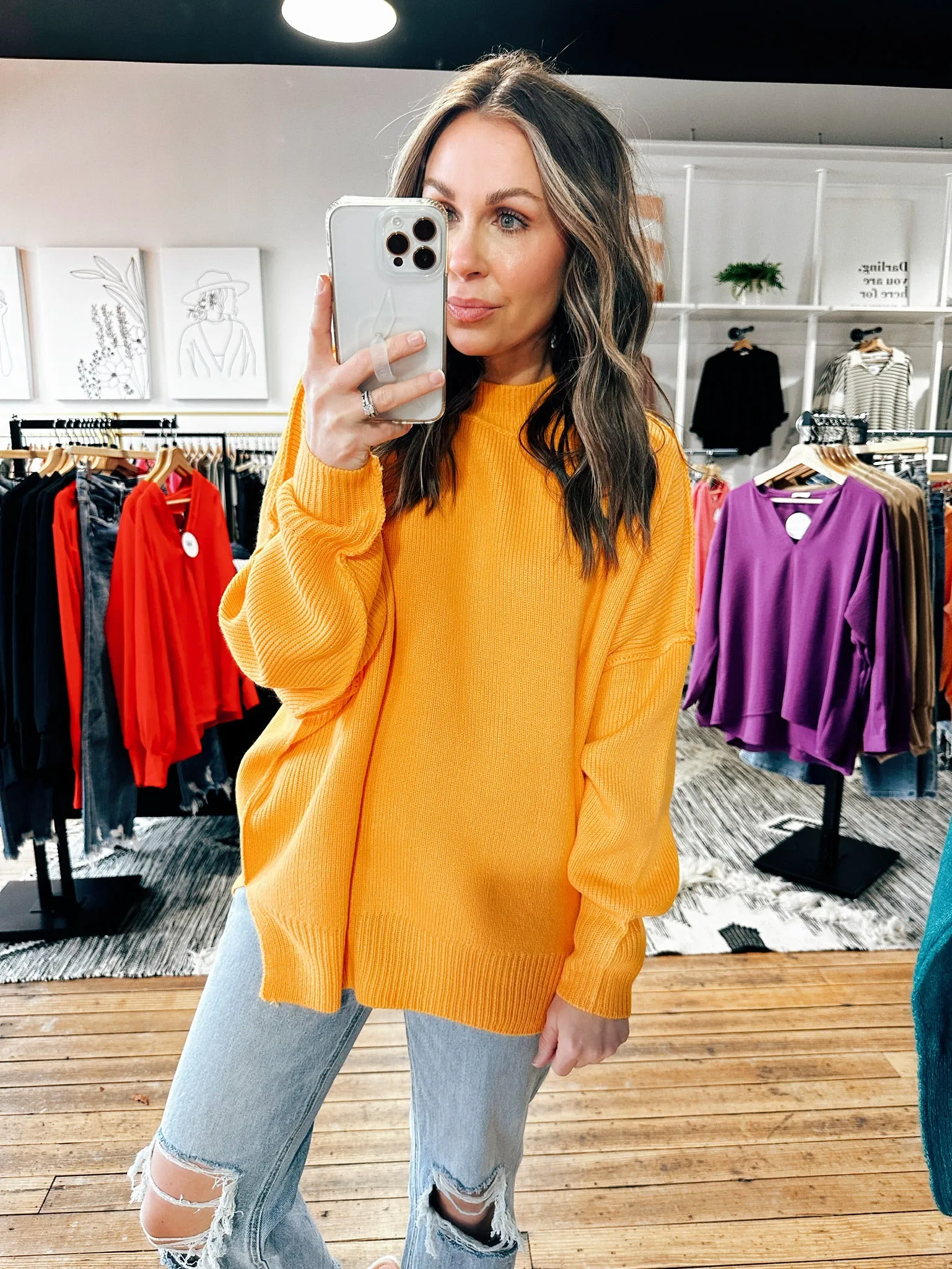 Danielle Long Sleeve Banded Sweater-4 Colors