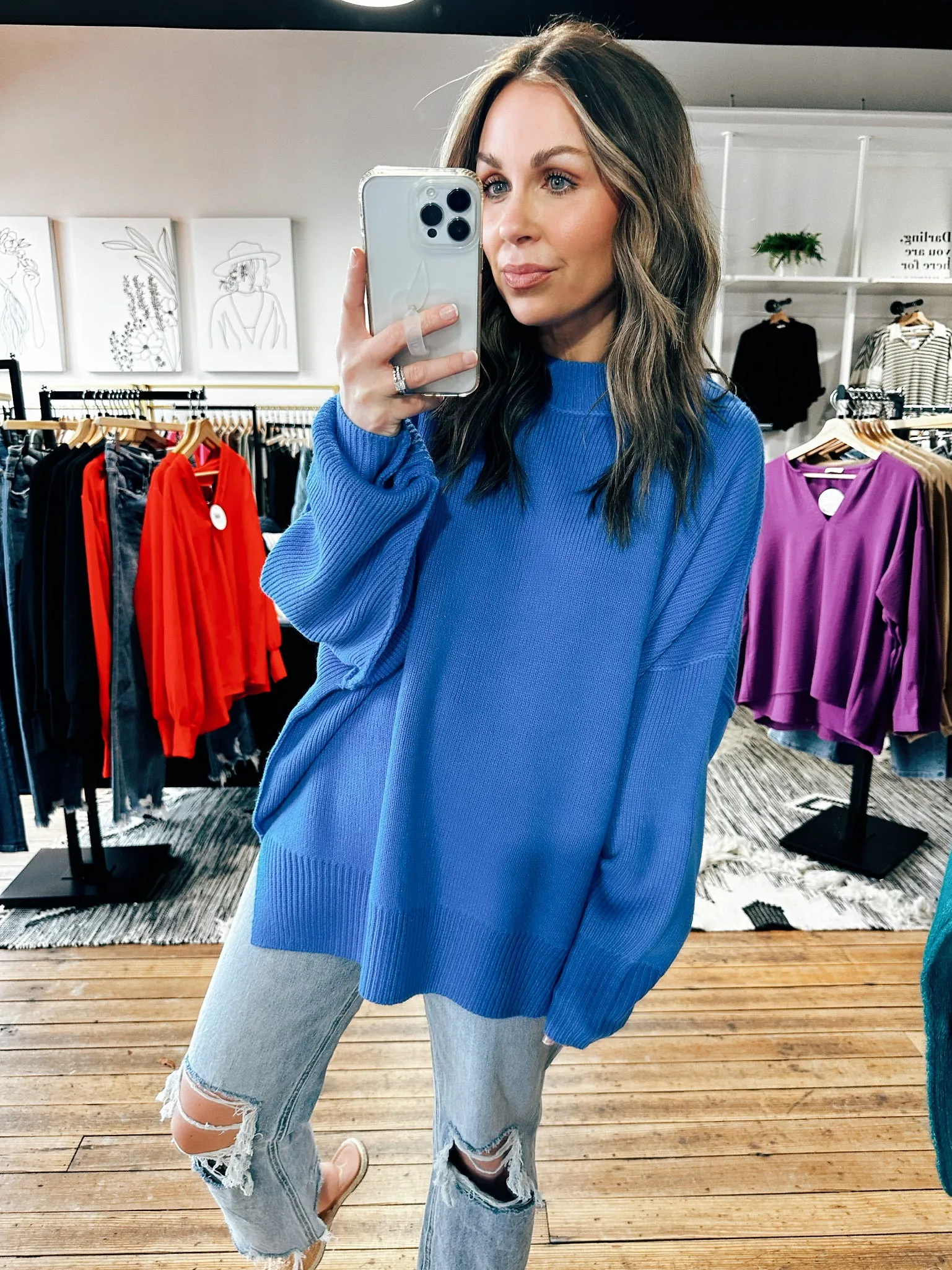 Danielle Long Sleeve Banded Sweater-4 Colors