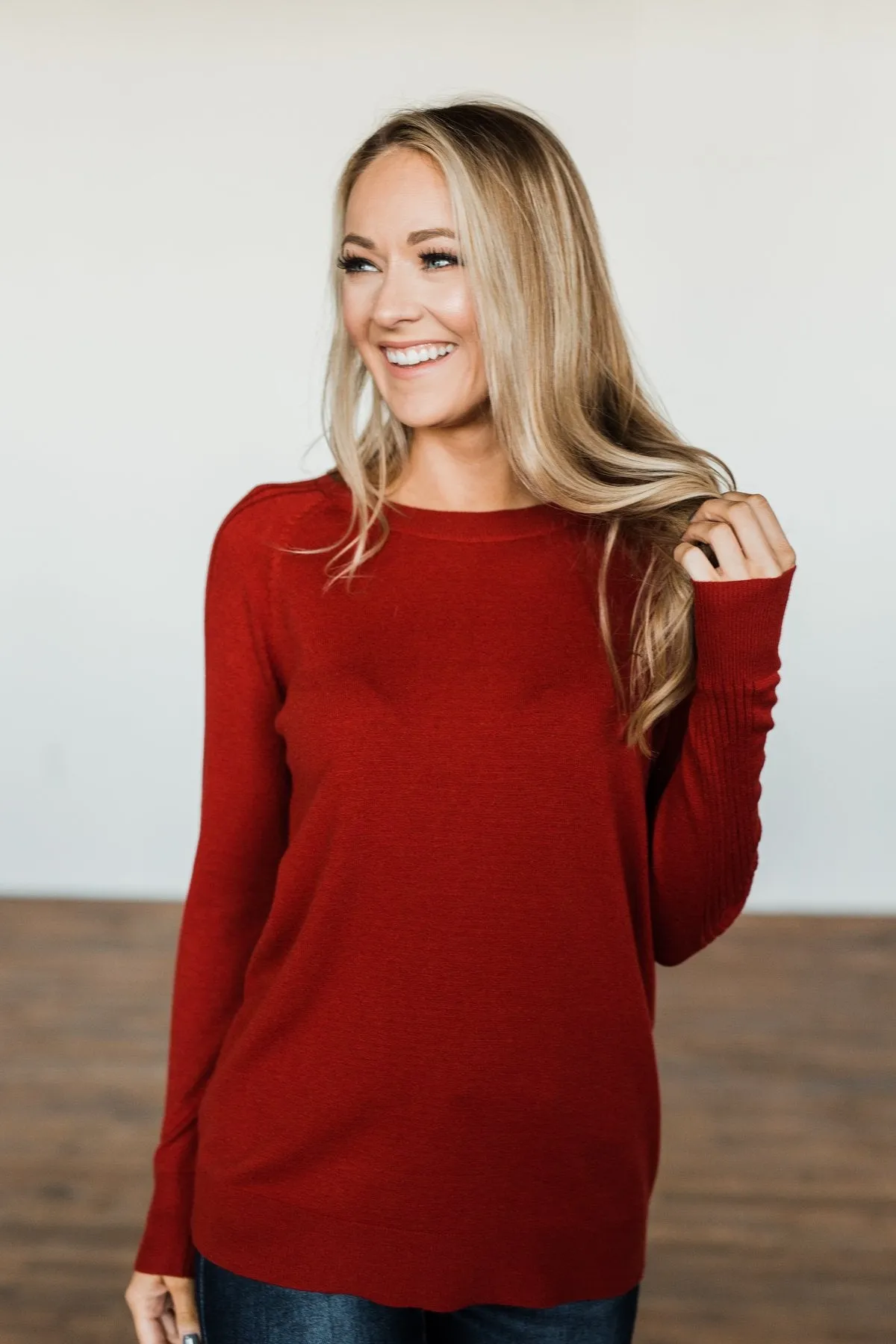 Darling Of Mine Knit Sweater- Crimson Red