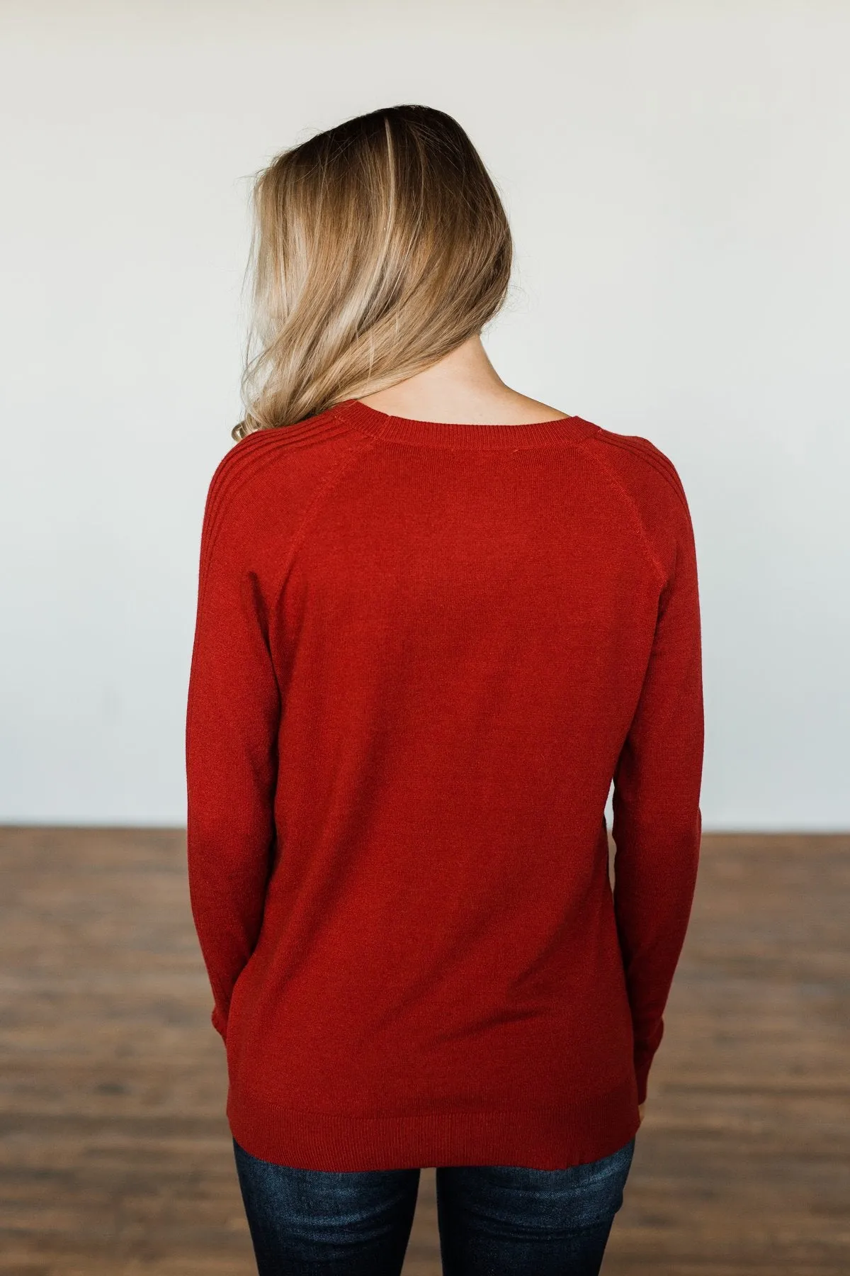 Darling Of Mine Knit Sweater- Crimson Red