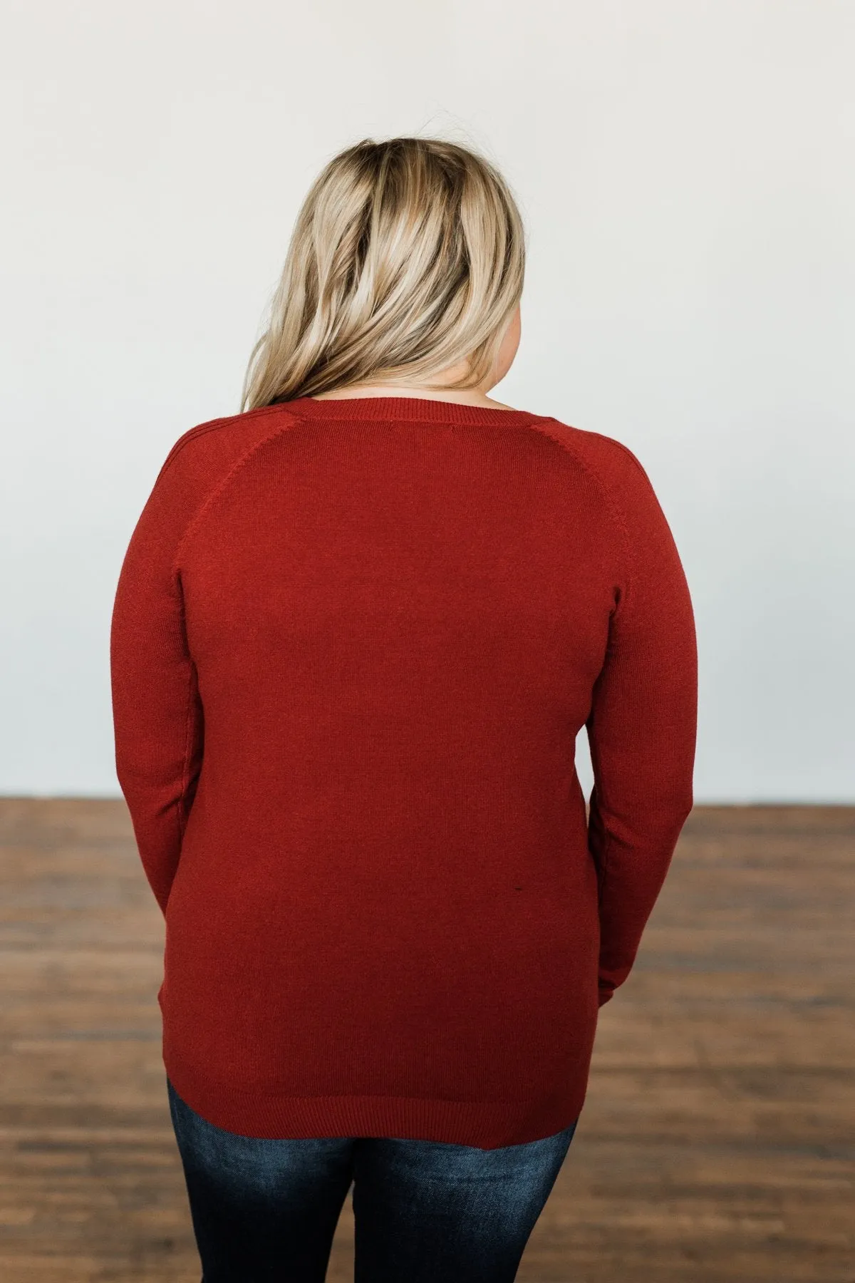 Darling Of Mine Knit Sweater- Crimson Red