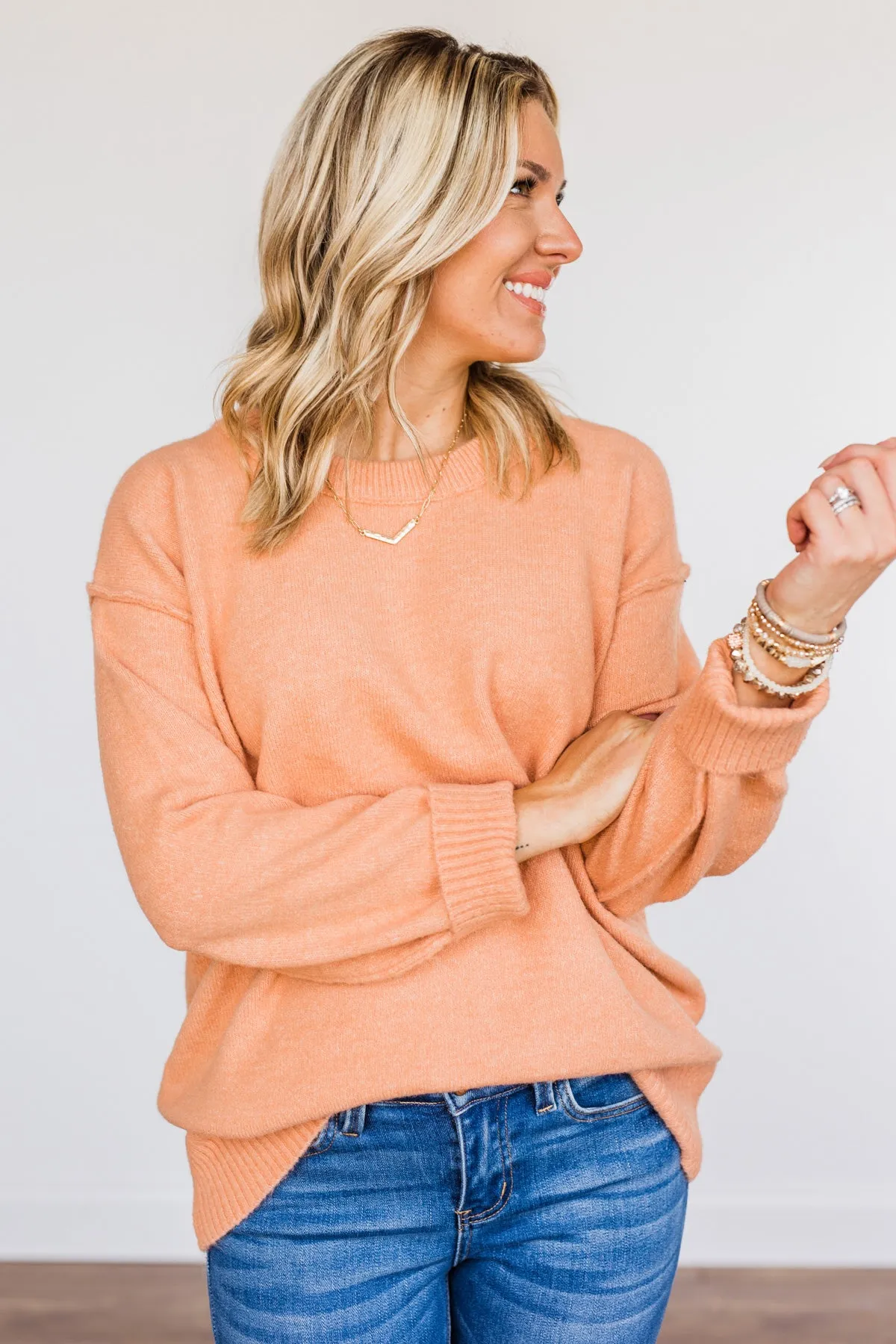 Destined For You Knit Sweater- Dusty Orange