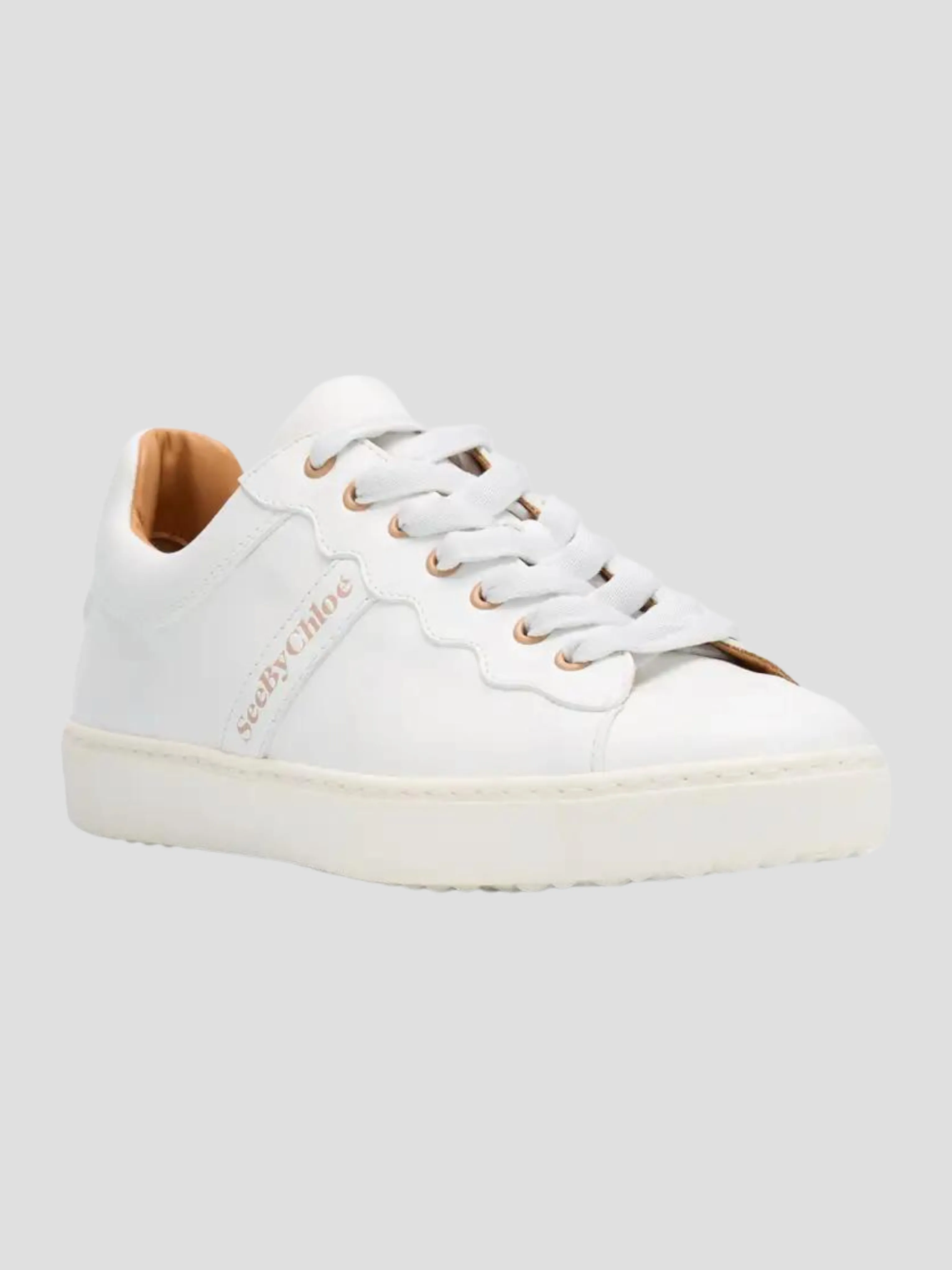 Essie White Sneaker with Logo Laces