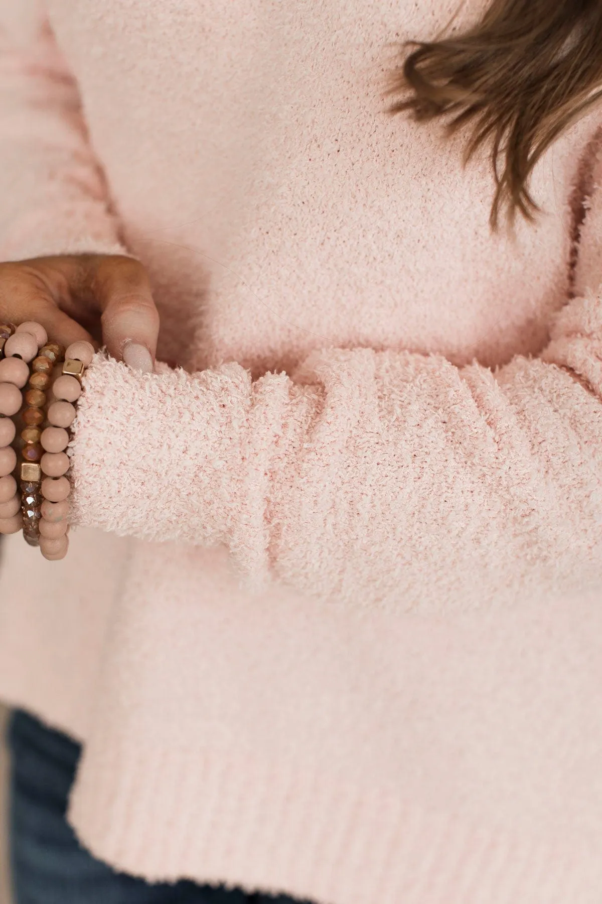 First To Know V-Neck Sweater- Blush