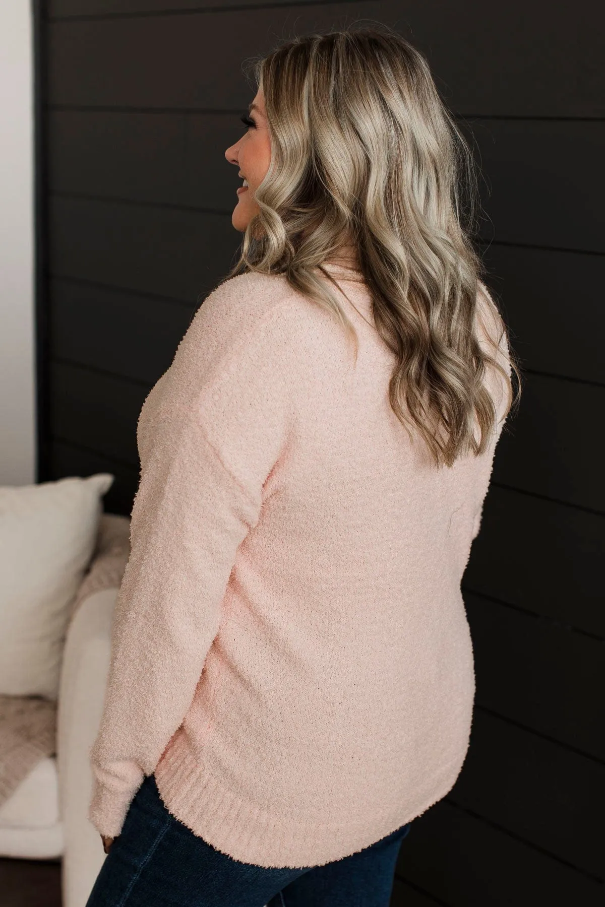 First To Know V-Neck Sweater- Blush