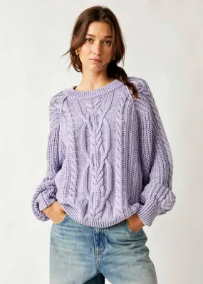 Frankie Cable Sweater - Heavenly Lavender