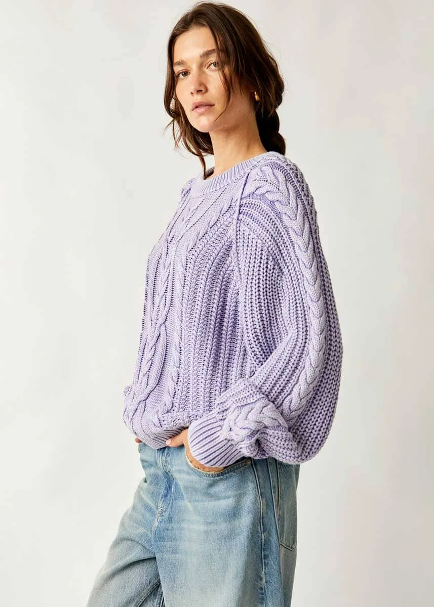 Frankie Cable Sweater - Heavenly Lavender