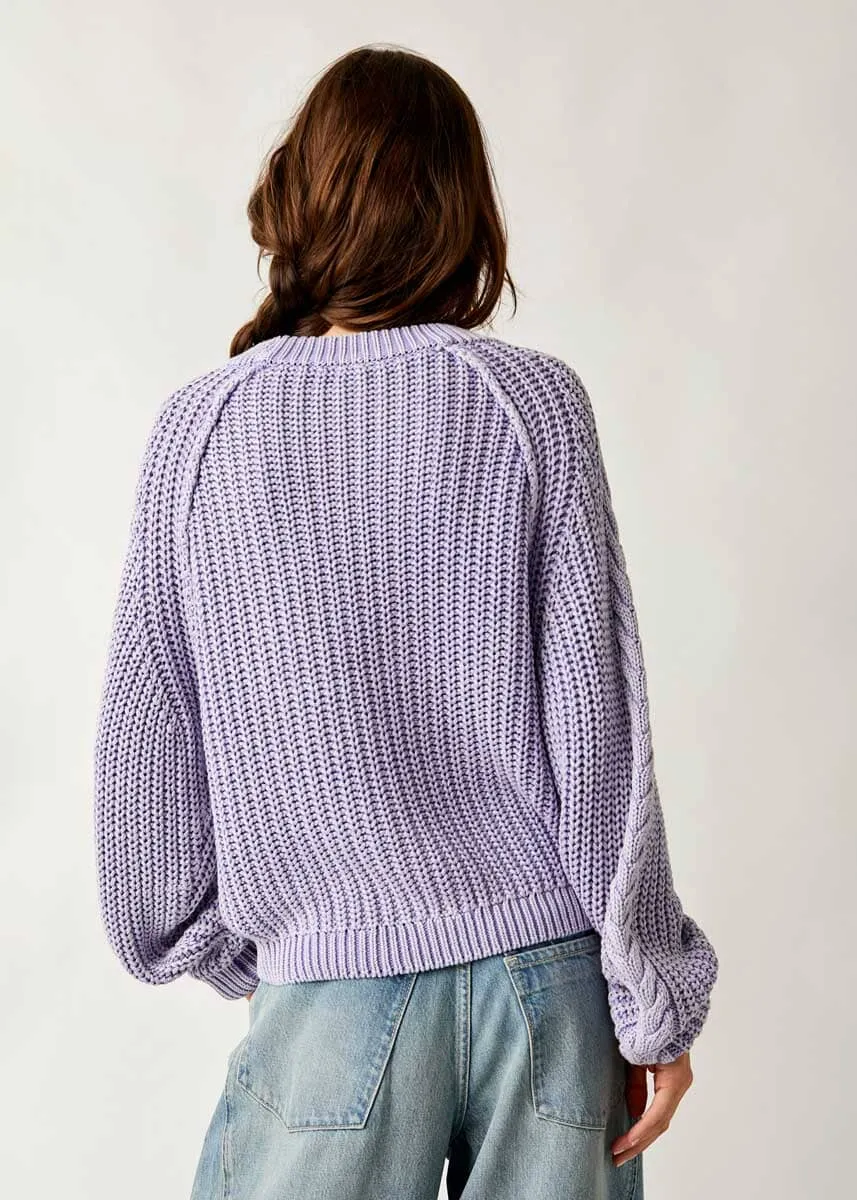 Frankie Cable Sweater - Heavenly Lavender