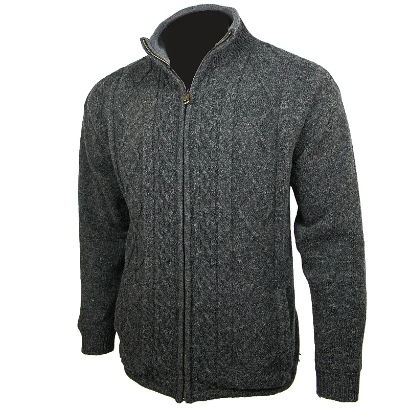 Full Zip Pure New Wool Sweater Jacket