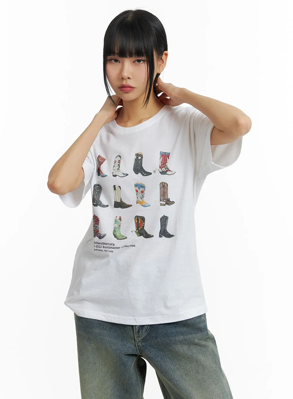 Graphic Boots Oversized T-Shirt CM407