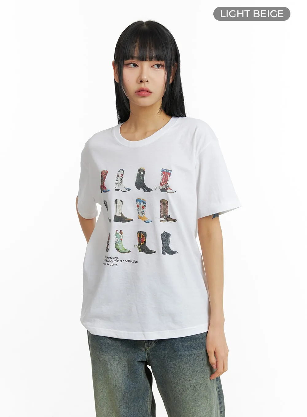 Graphic Boots Oversized T-Shirt CM407