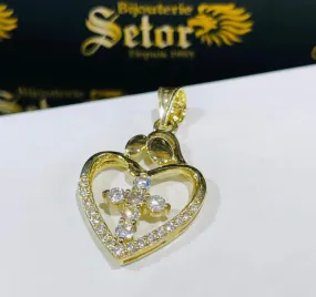 Heart and cross pendant