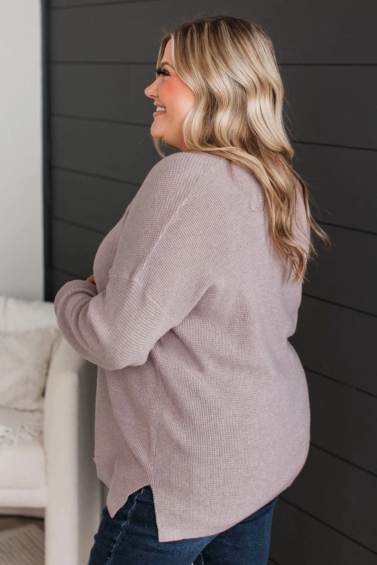 Here Together V-Neck Sweater- Dusty Lavender