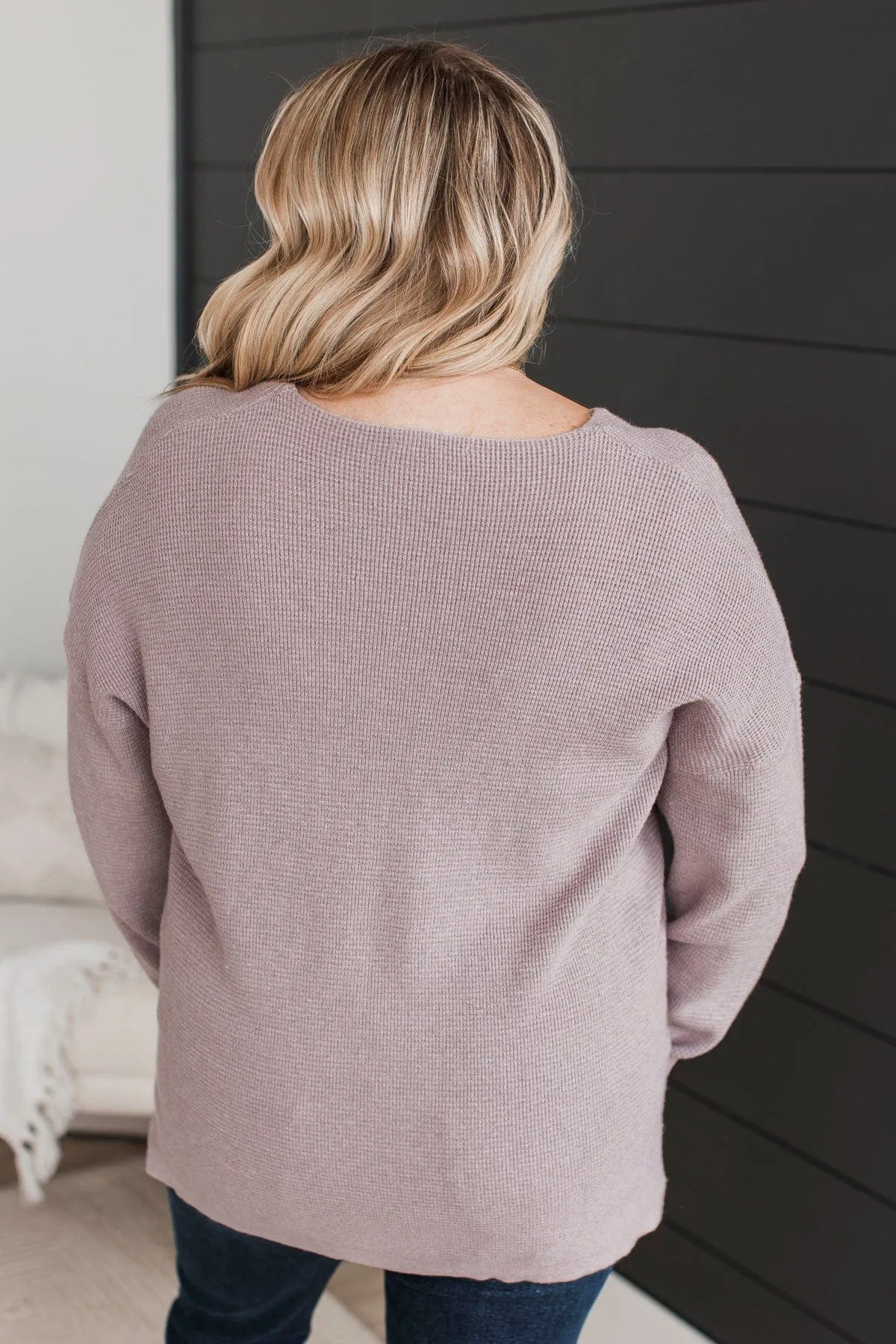 Here Together V-Neck Sweater- Dusty Lavender