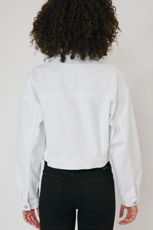 KanCan Drop Shoulder Crop Jacket