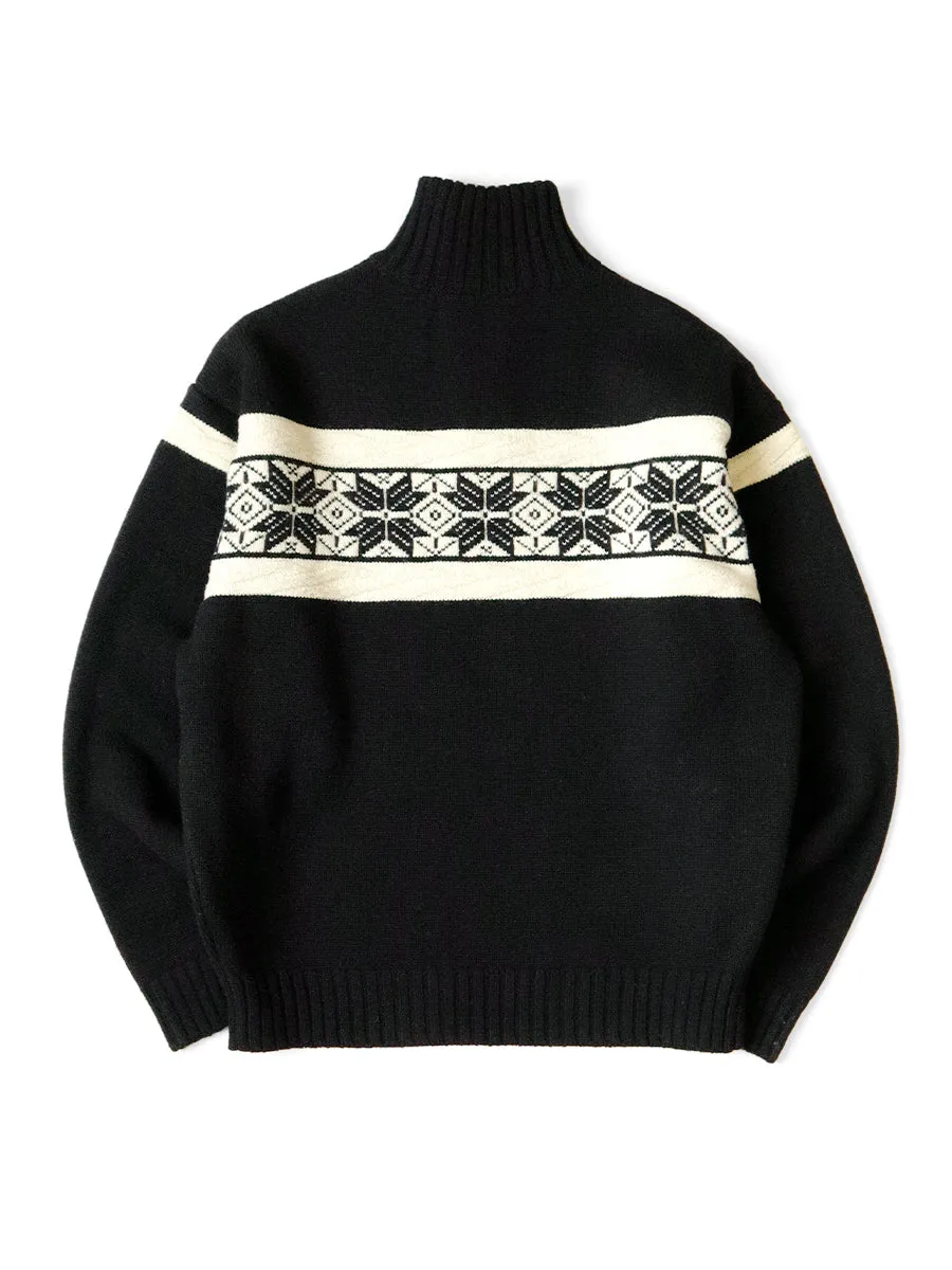 Kapital 5G Wool Snowflake Half-Zip Sweater