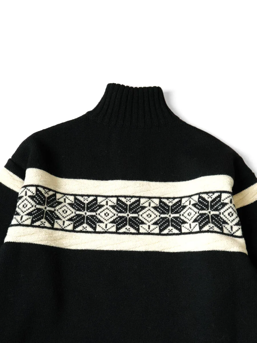 Kapital 5G Wool Snowflake Half-Zip Sweater