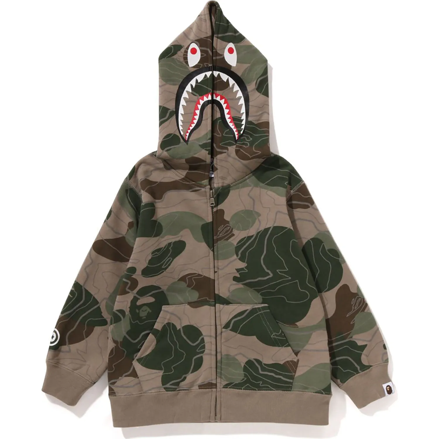 LAYERED LINE CAMO SHARK ZIP HOODIE KIDS