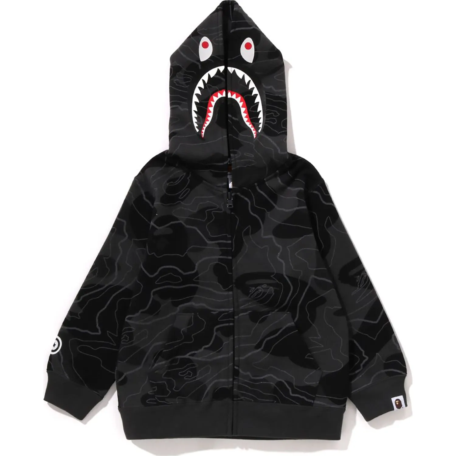 LAYERED LINE CAMO SHARK ZIP HOODIE KIDS