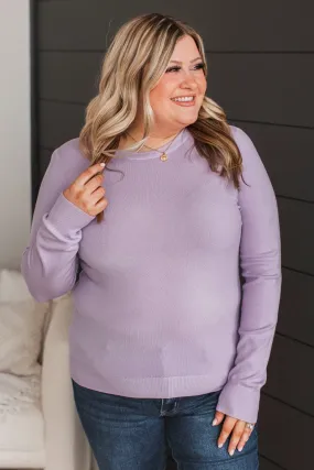 Lost In Your Love Knit Sweater- Lilac