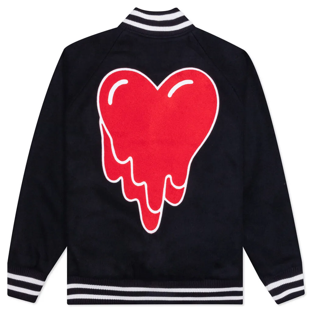 Melting Heart Varsity Jacket - Navy