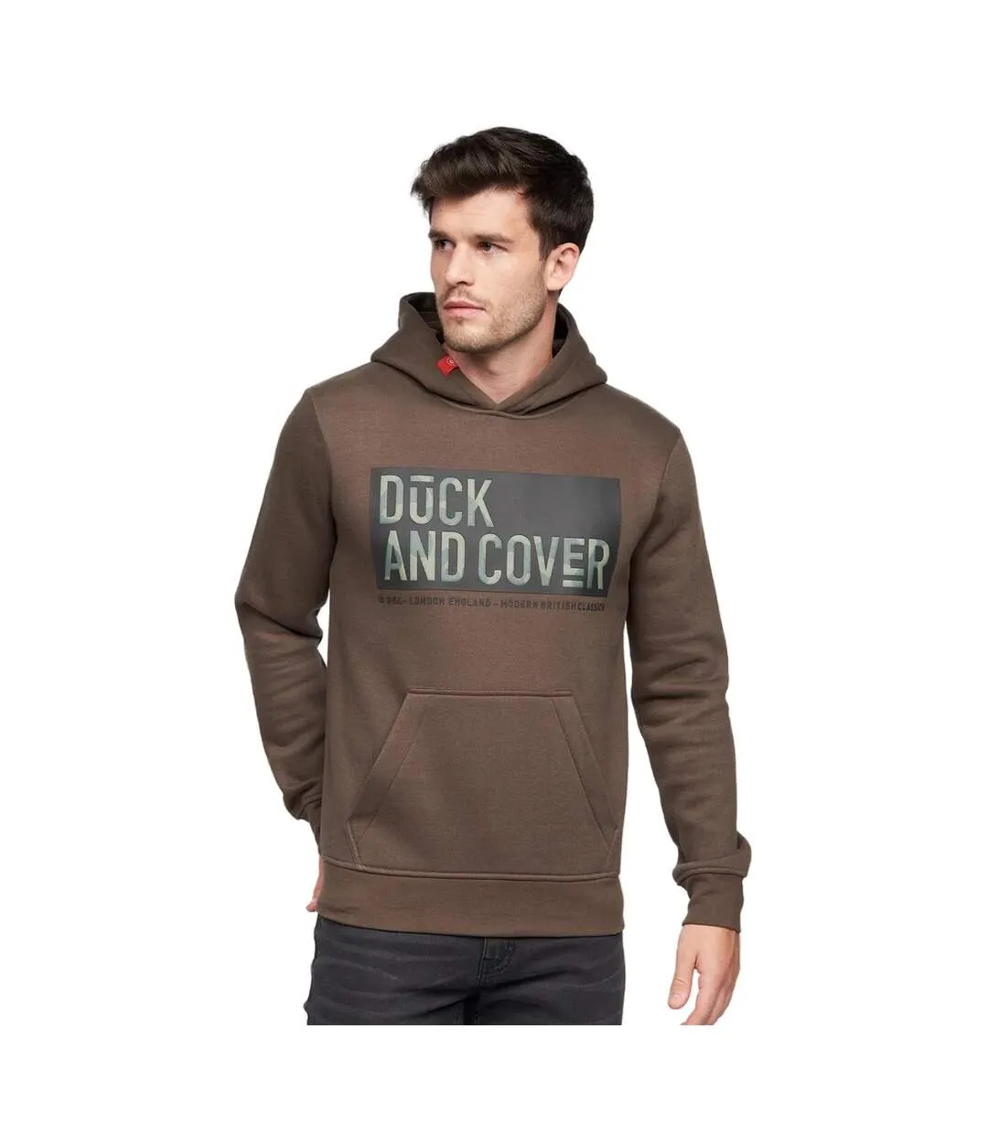 Mens quantain hoodie brown Duck and Cover