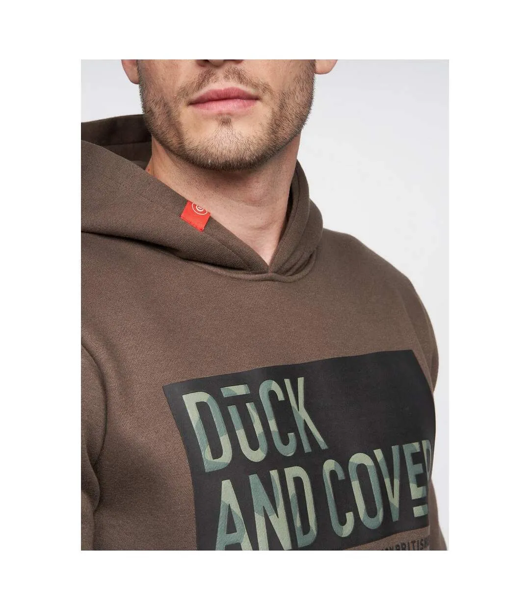 Mens quantain hoodie brown Duck and Cover