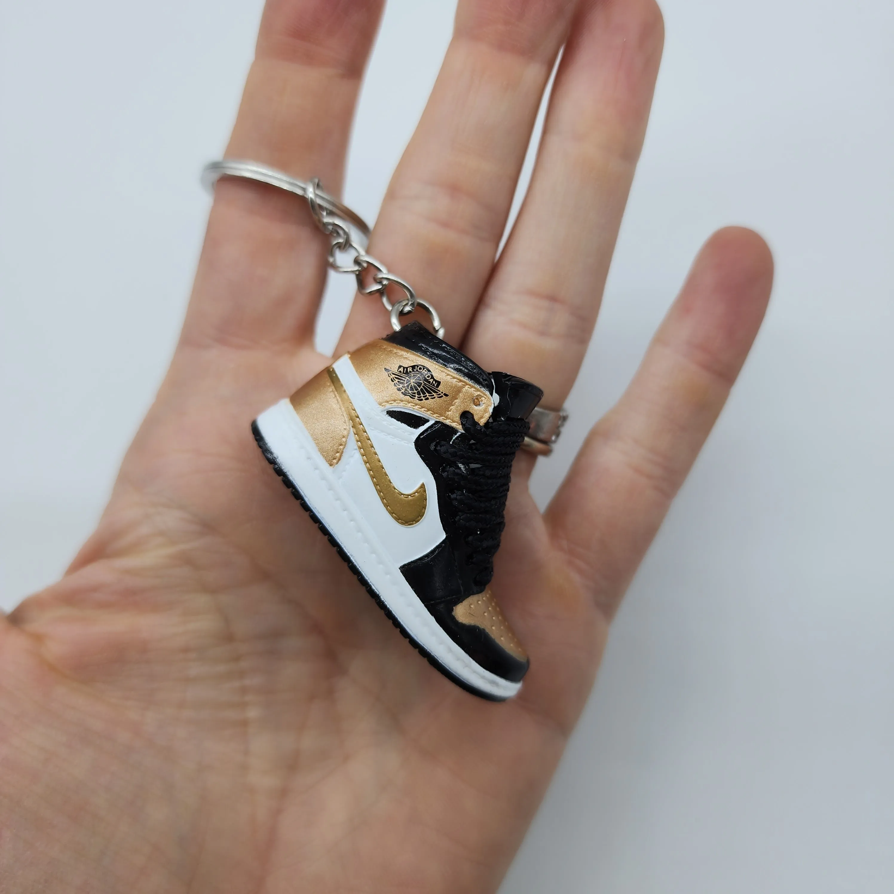 Mini Sneaker Keyring- AJ1 (Black/ Gold)