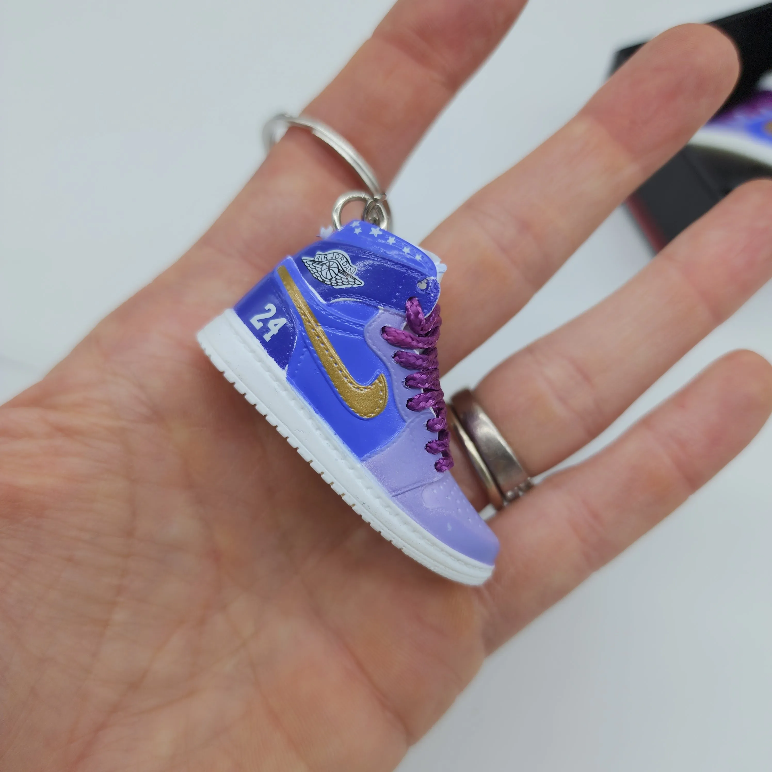 Mini Sneaker Keyring- AJ1 (Purple Mamba)