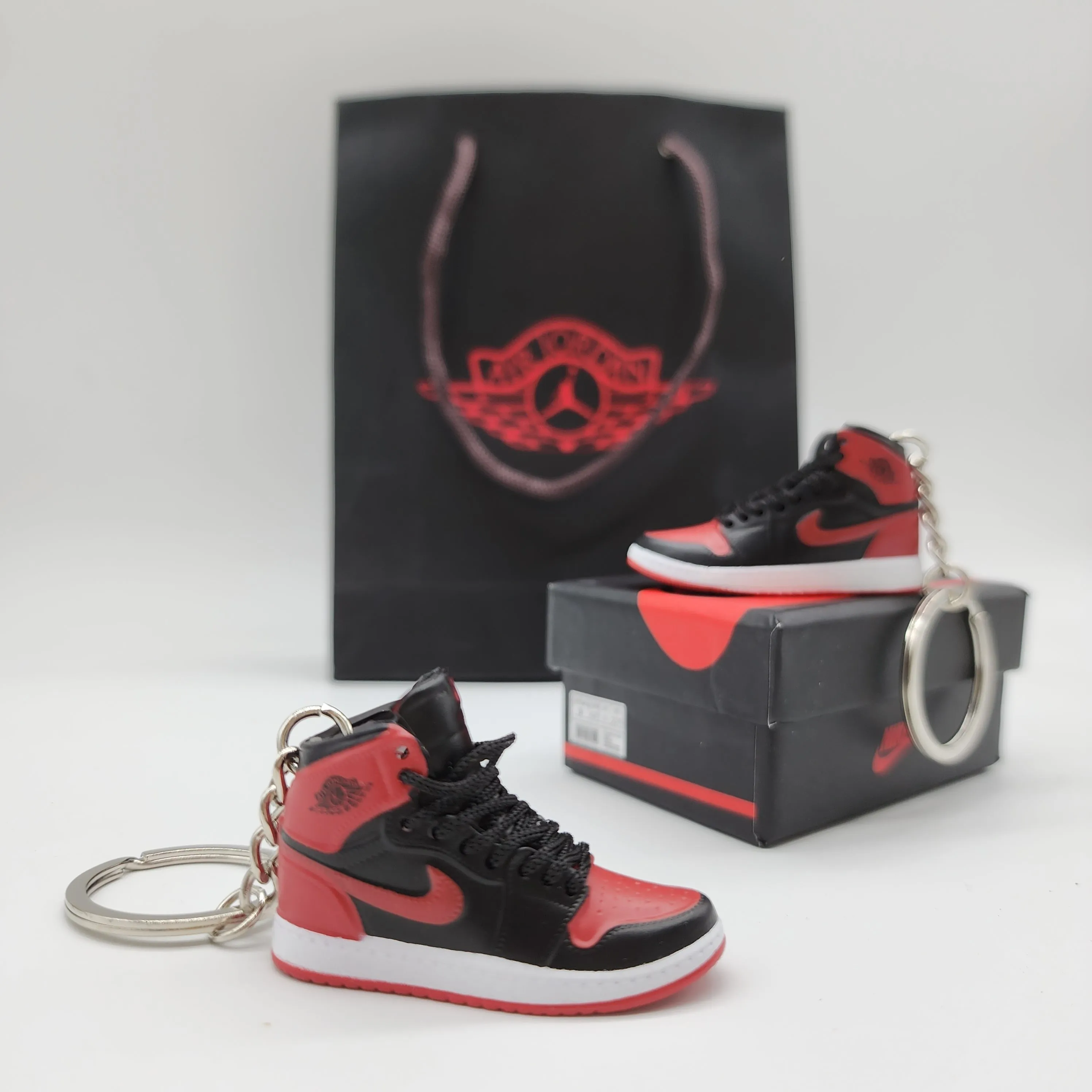 Mini Sneaker Keyring- AJ1 (Red/Black)