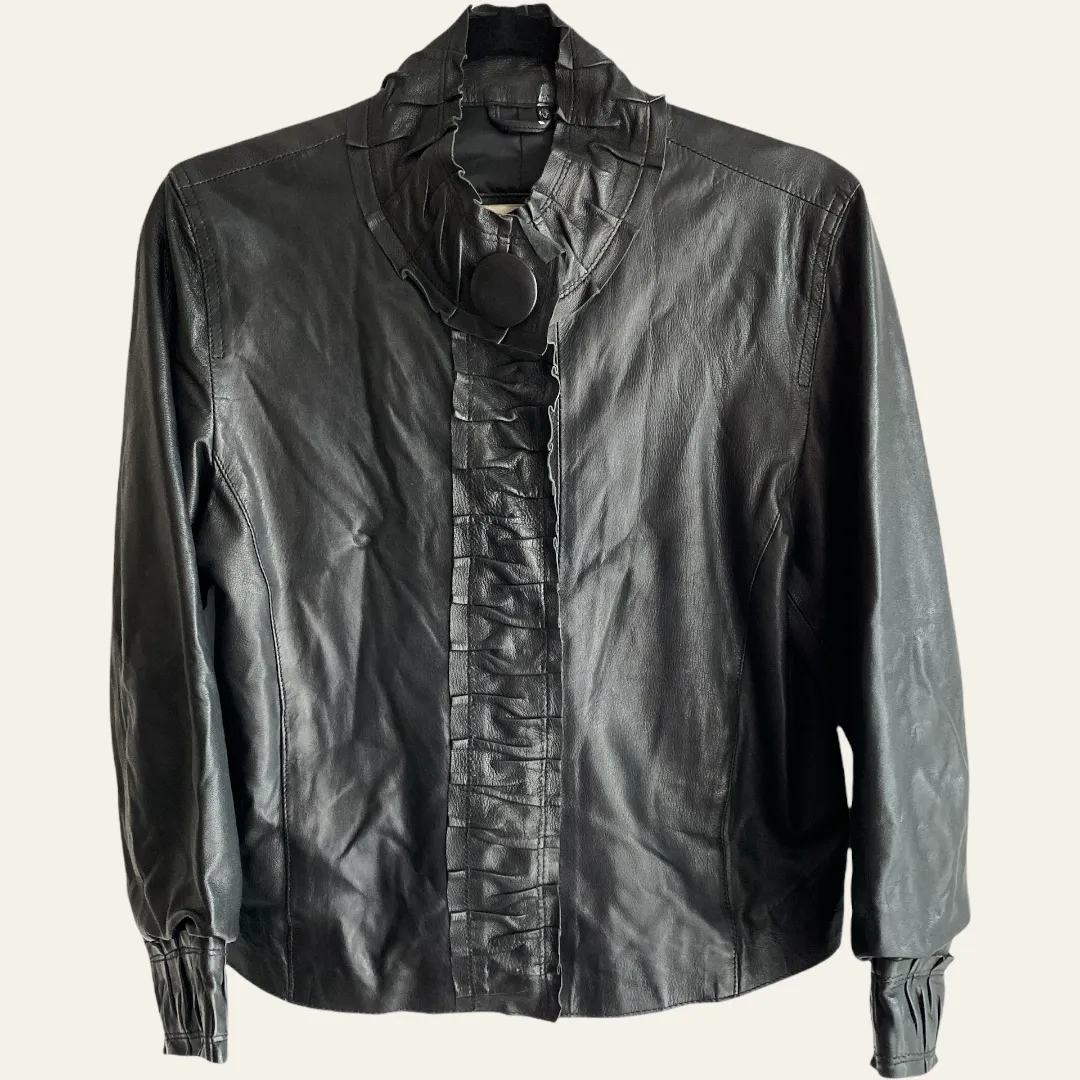 Neiman Marcus Black Leather Jacket