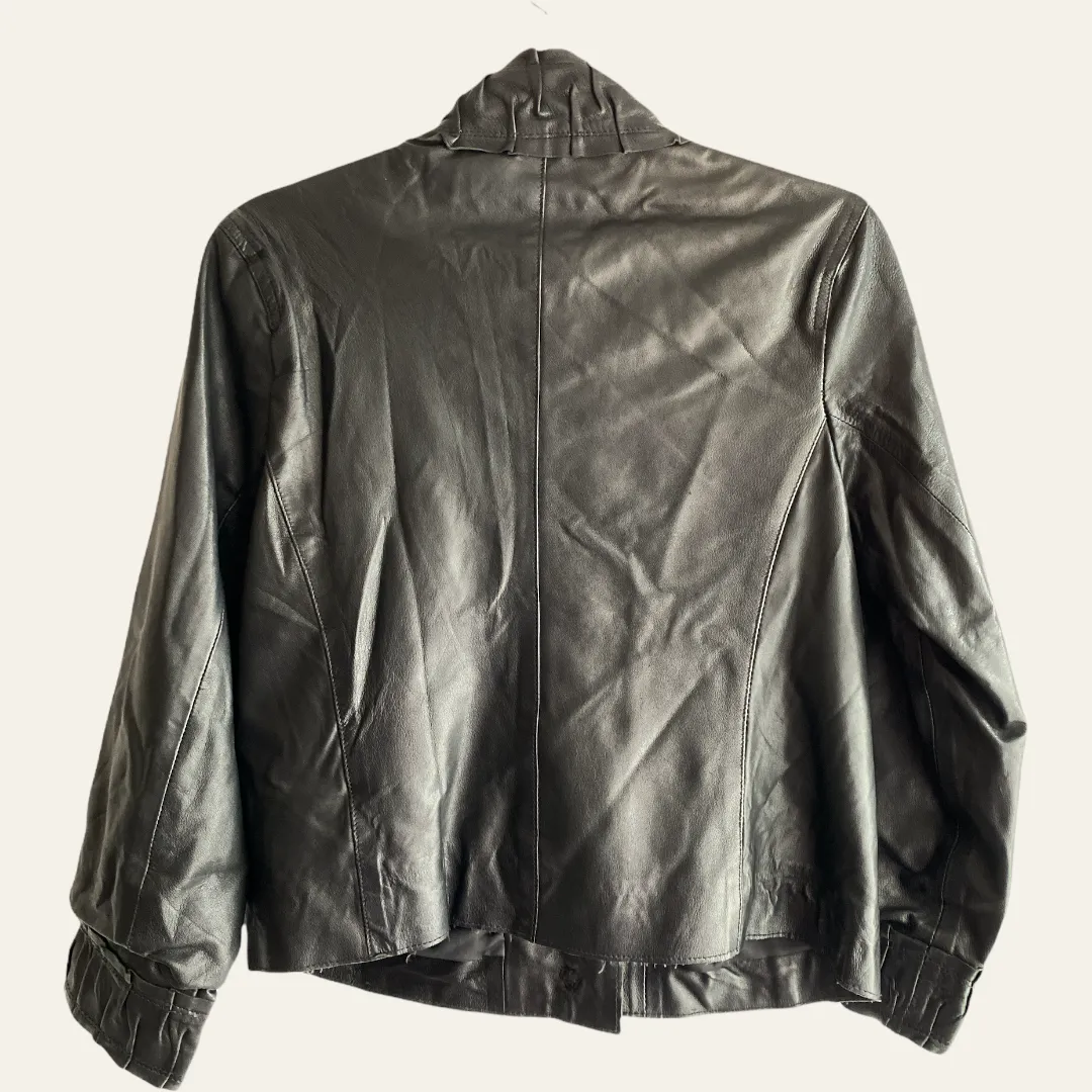 Neiman Marcus Black Leather Jacket