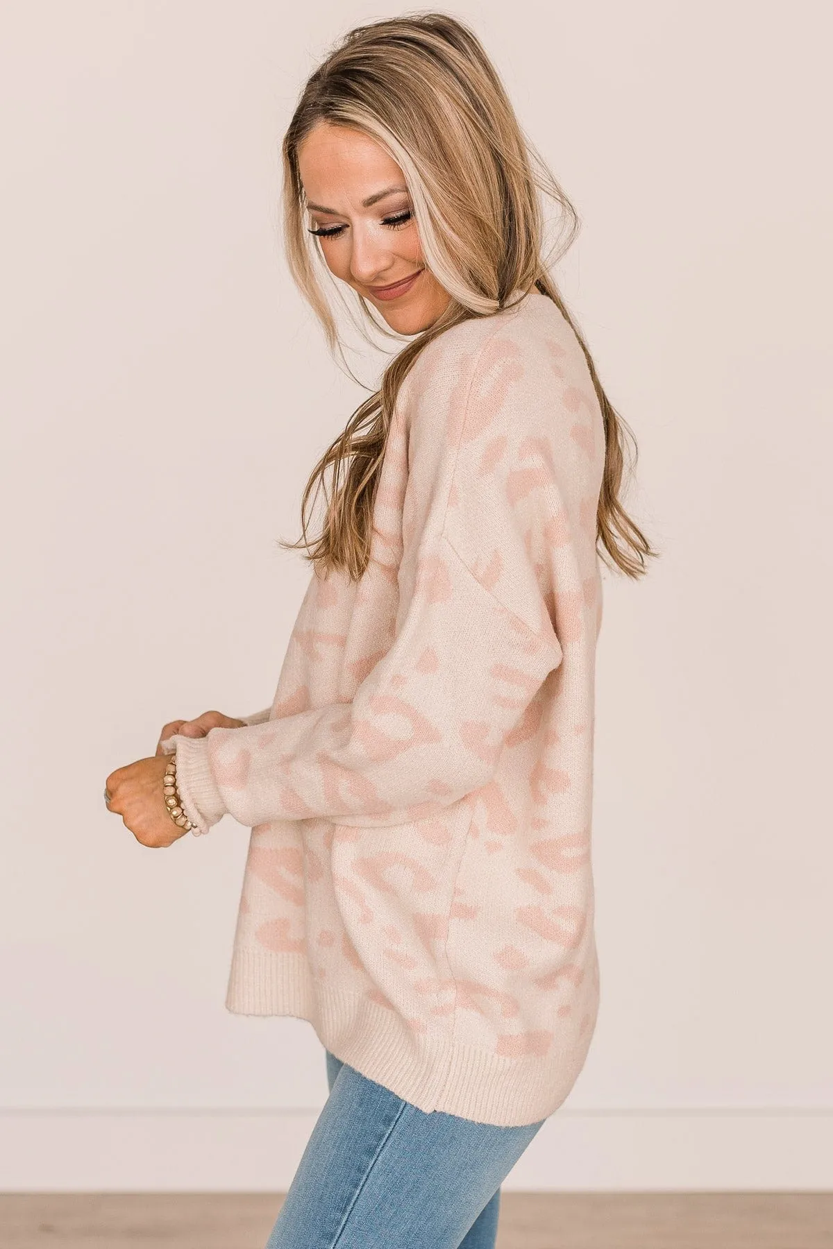 One Last Kiss Leopard Sweater- Ivory & Blush