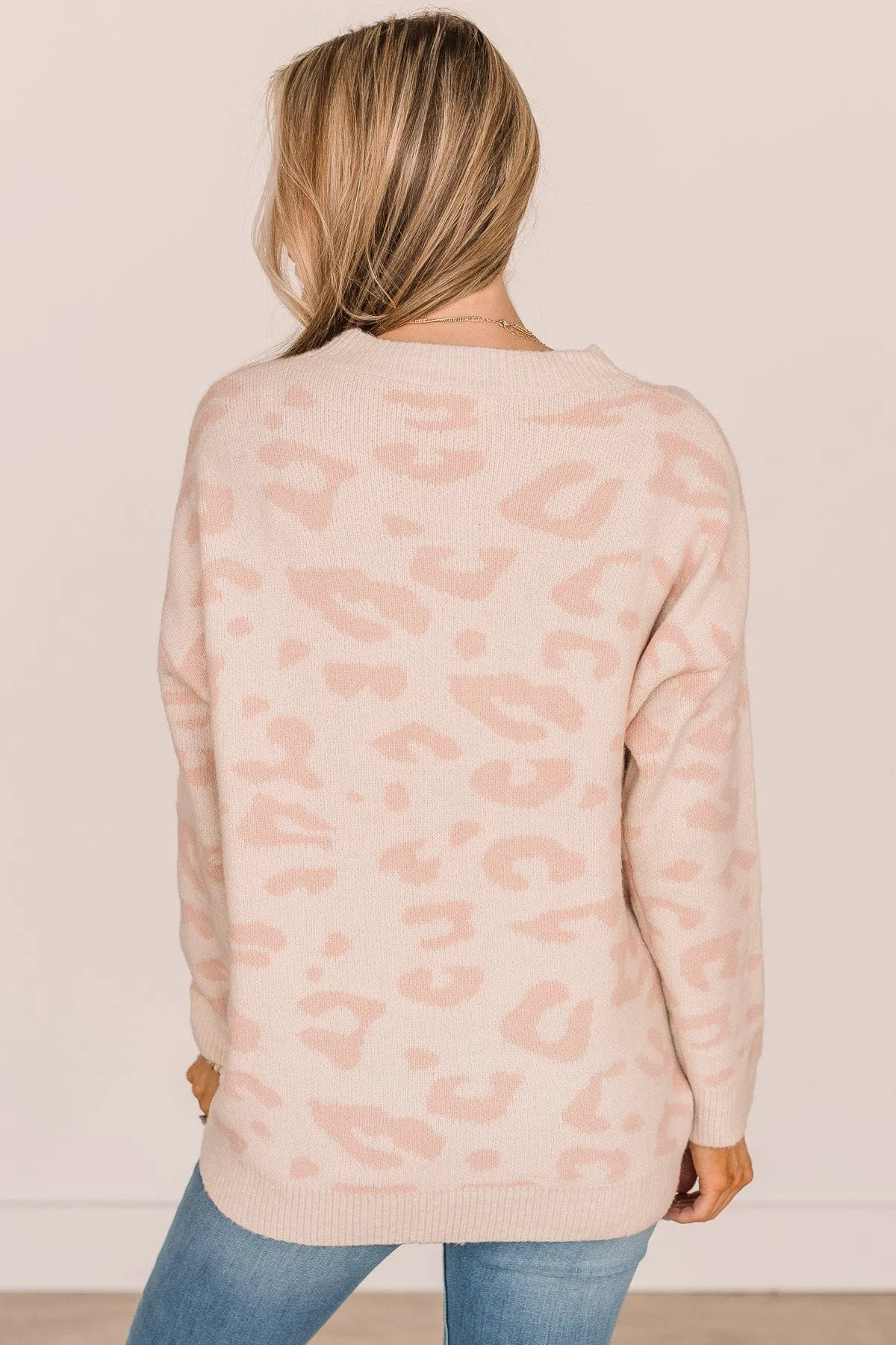 One Last Kiss Leopard Sweater- Ivory & Blush