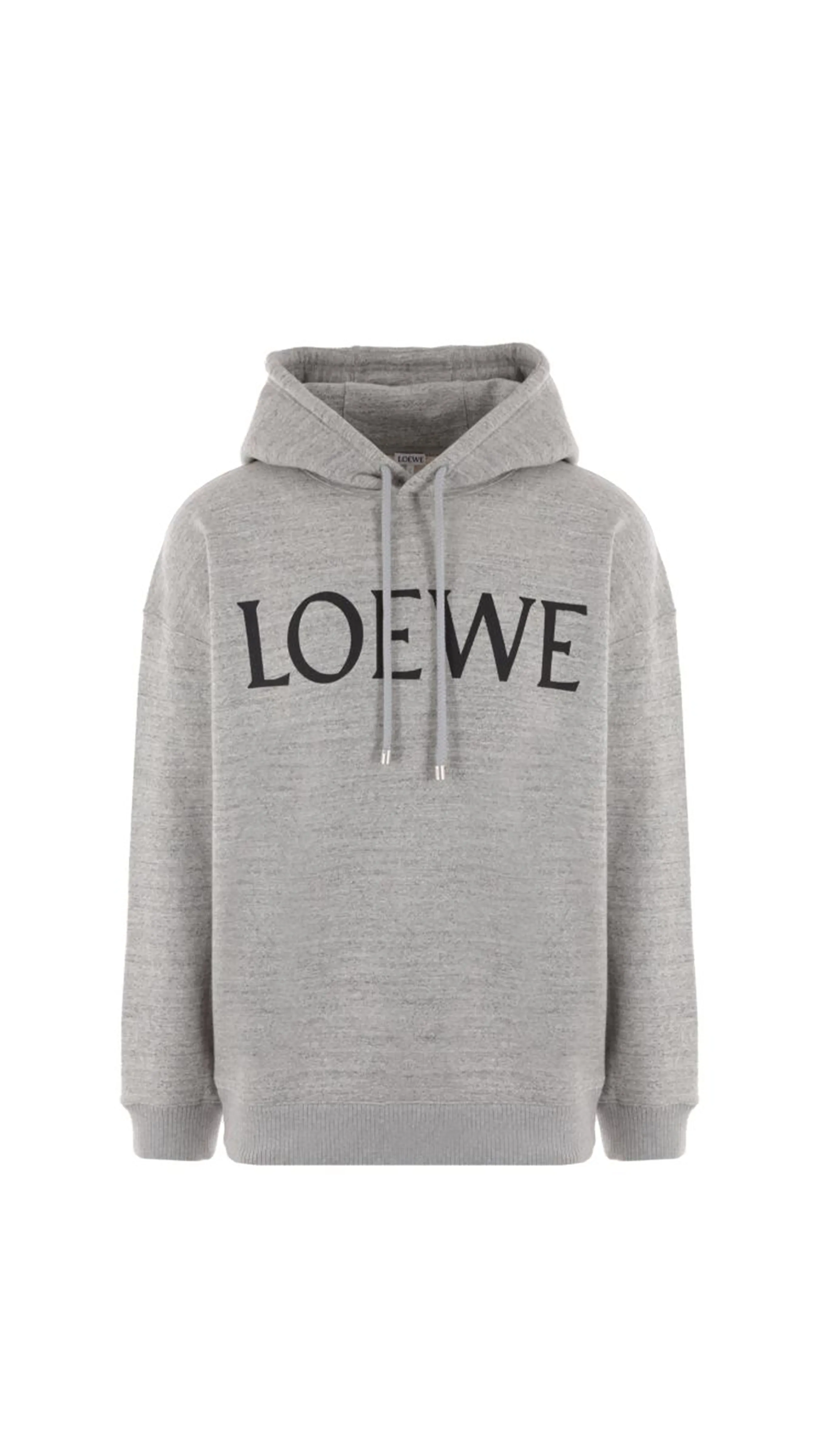 Oversized Fit Hoodie in Cotton - Grey Mélange