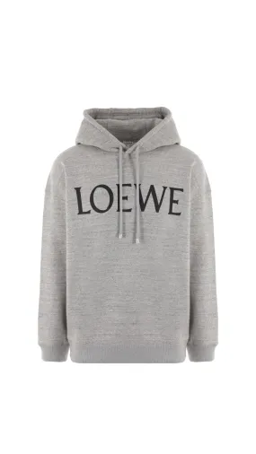 Oversized Fit Hoodie in Cotton - Grey Mélange