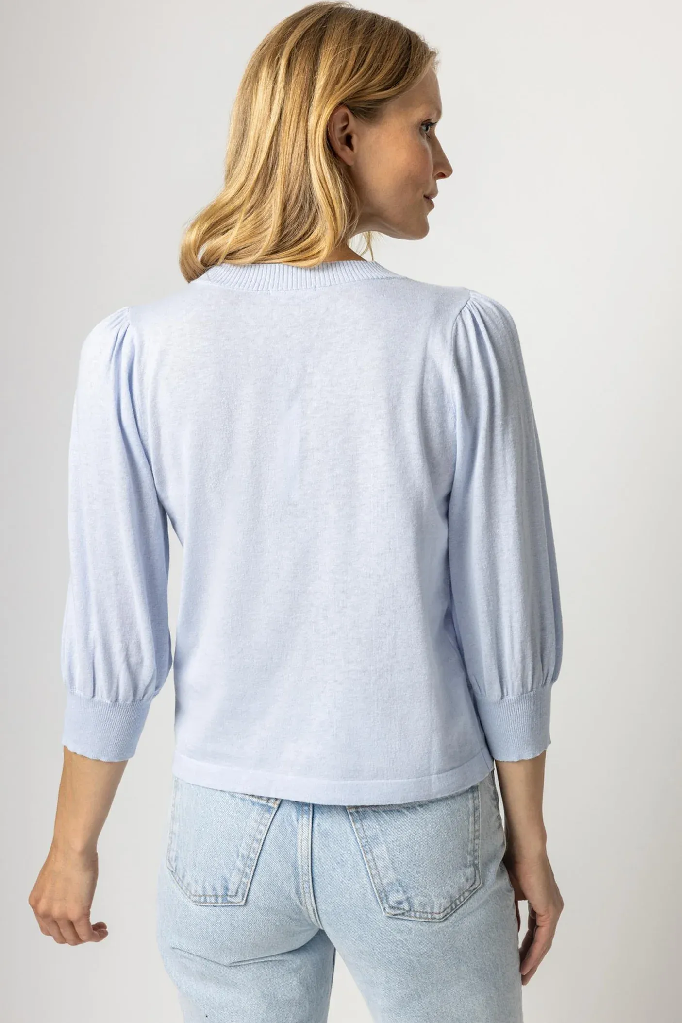 PA2122 Lilla P Puff Sleeve Crewneck Sweater