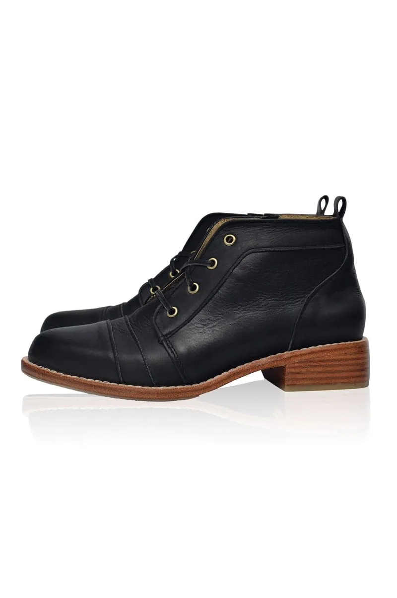 Passage Lace Up Boots in Black